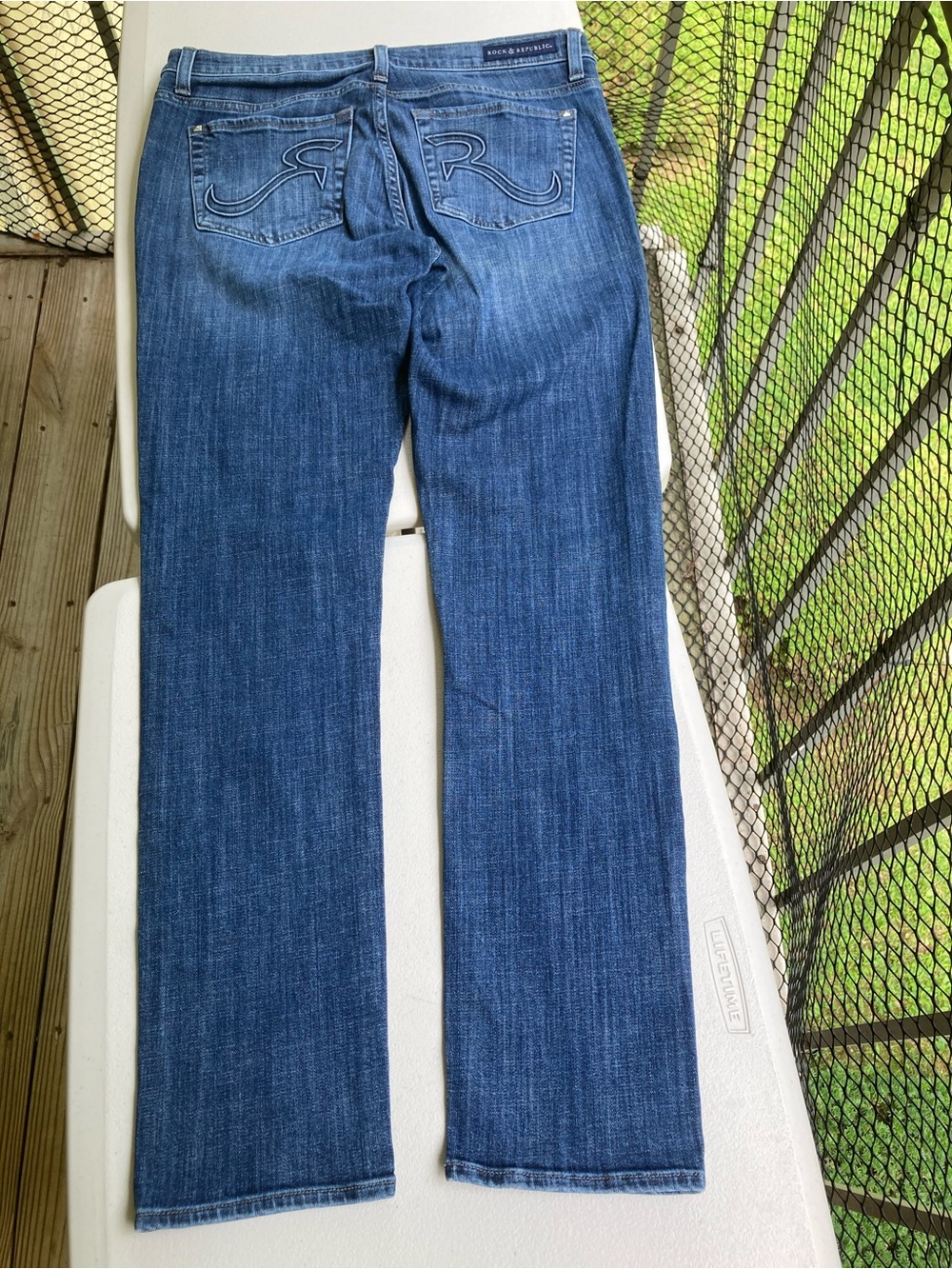 Rock & Republic Berlin Blue Jeans Silver Studded Details